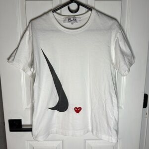 Nike x Comme des Garçons PLAY T-Shirt 'White' RARE, Large Men’s